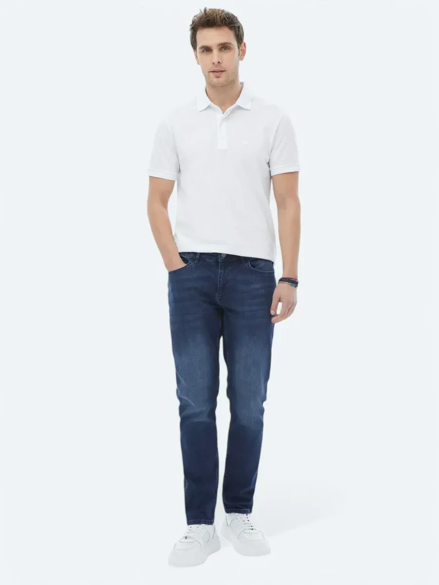 White Polo Neck 100% Cotton T-Shirt - 3