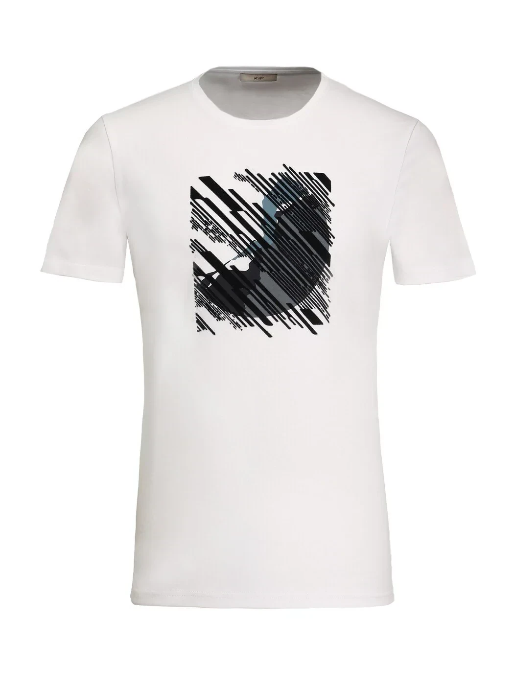 White Printed Crew Neck 100% Cotton T-Shirt - 6