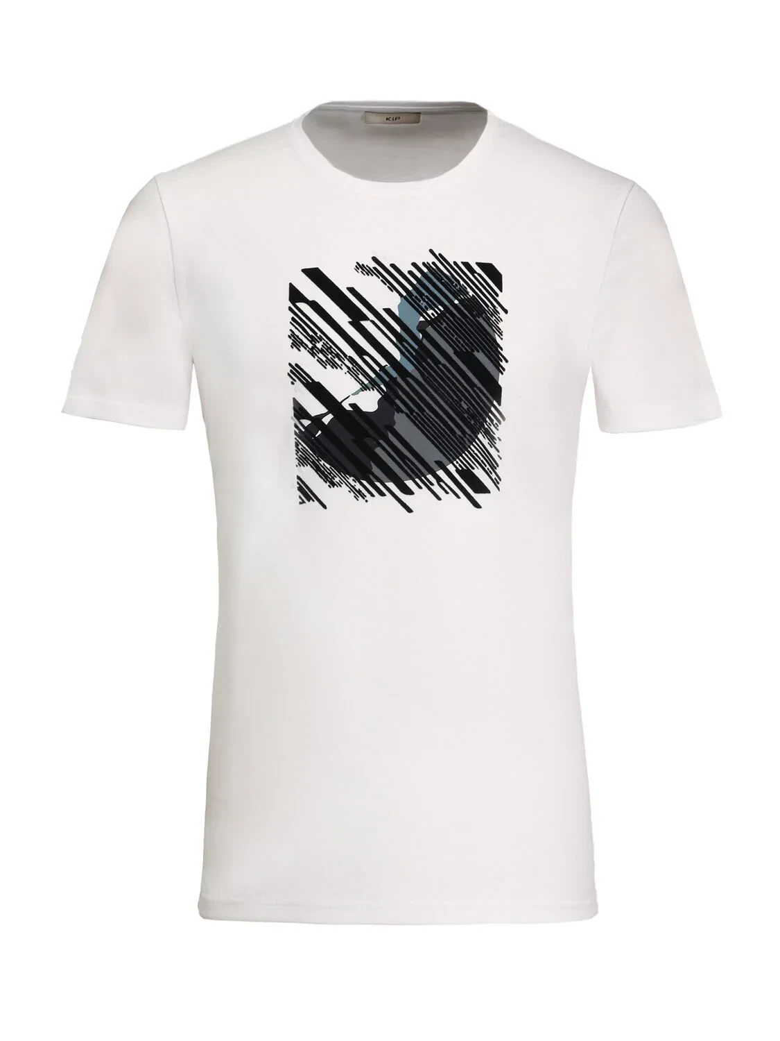 White Printed Crew Neck 100% Cotton T-Shirt - 6
