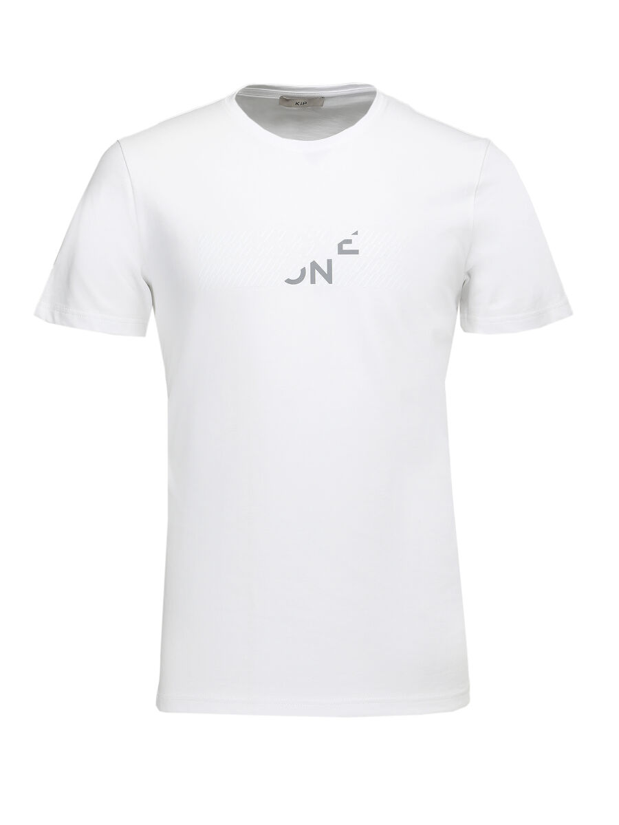 White Printed Crew Neck 100% Cotton T-Shirt - 5