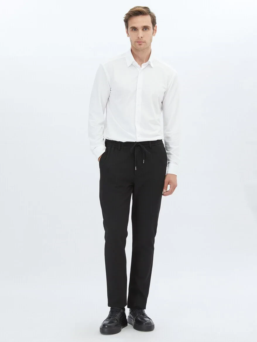 White Regular Fit Knitting Casual Cotton Blended Shirt - 2