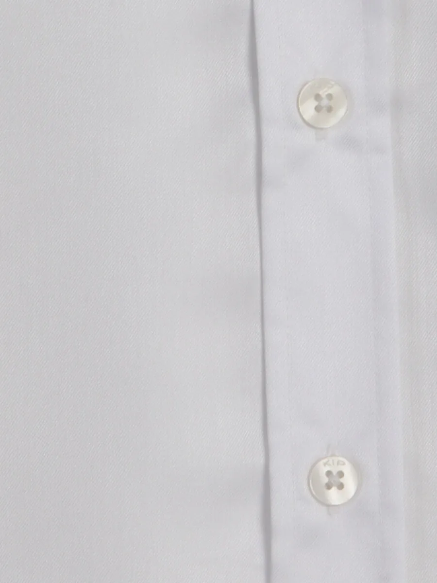 White Regular Fit Long Weaving Classical 100% Cotton Shirt - 12