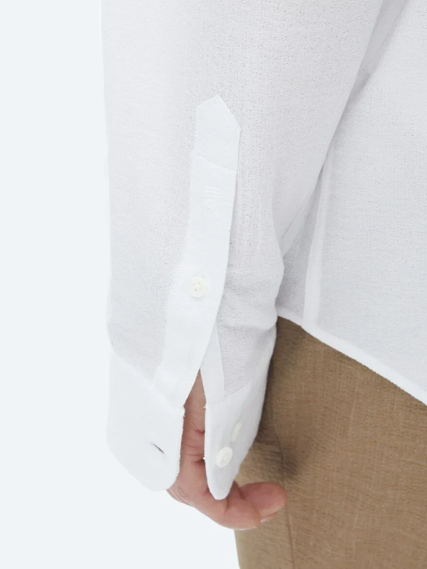 White Regular Fit Weaving Casual Shirt - 7