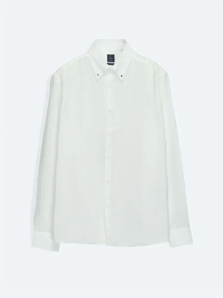 White Regular Fit Weaving Casual Shirt - 7