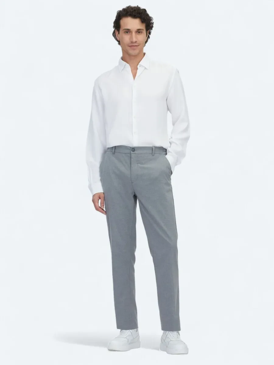 White Regular Fit Weaving Casual Shirt - 2