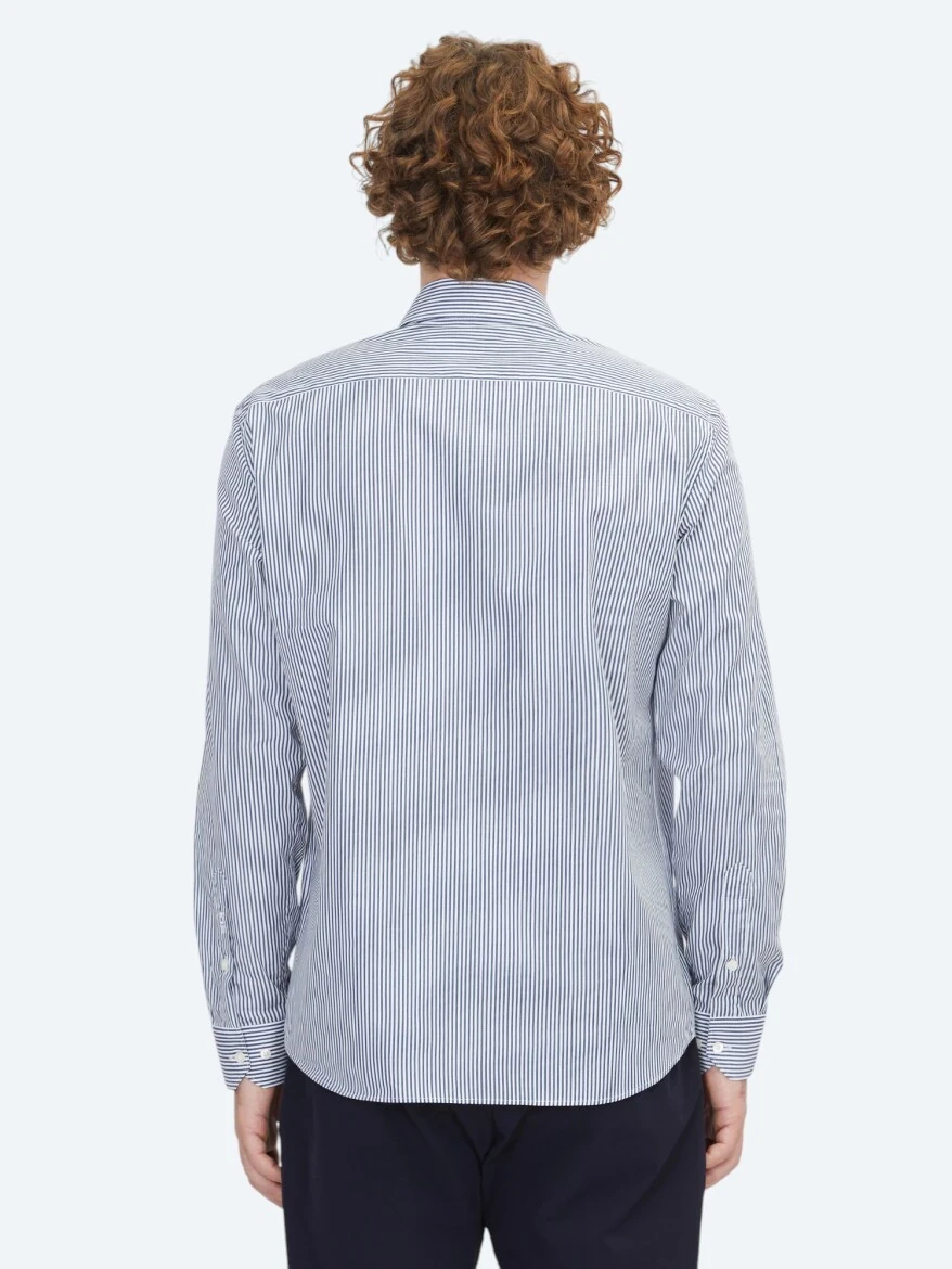 White Regular Fit Weaving Classical 100% Cotton Shirt - 5