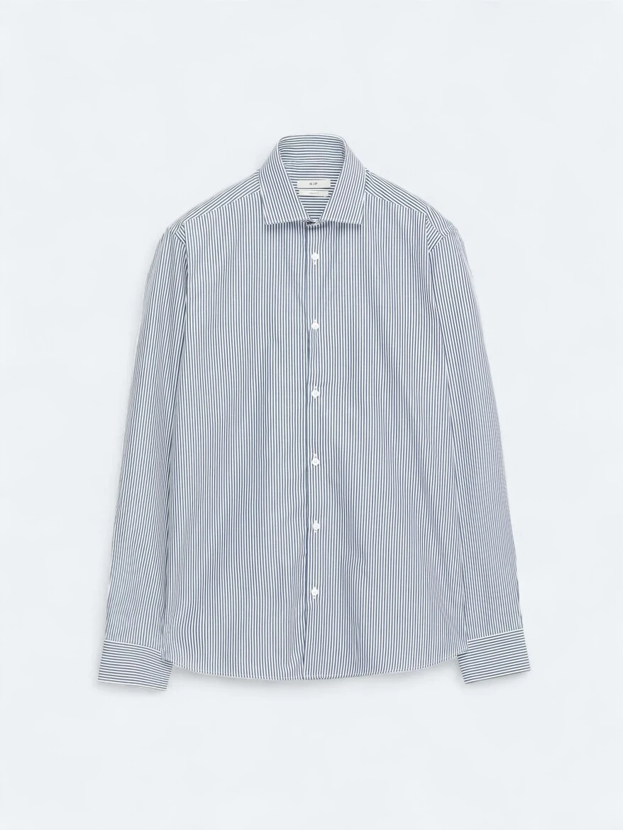 White Regular Fit Weaving Classical 100% Cotton Shirt - 6