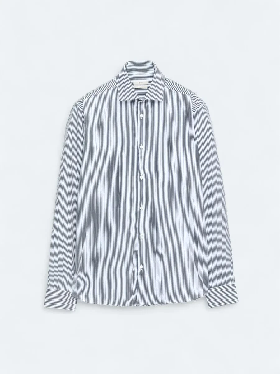 White Regular Fit Weaving Classical 100% Cotton Shirt - 6