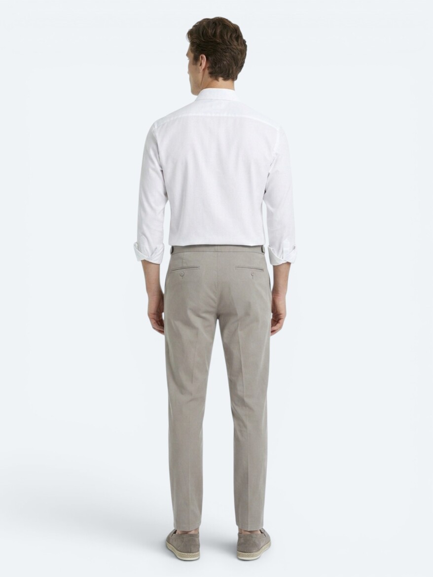 White Slim Fit Long Weaving Classical 100% Cotton Shirt - 5