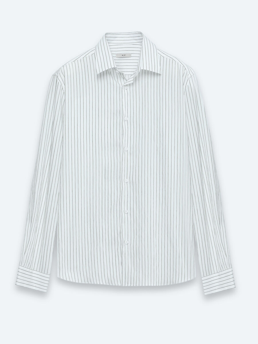 White Striped Regular Fit Long Weaving Casual Shirt - 7
