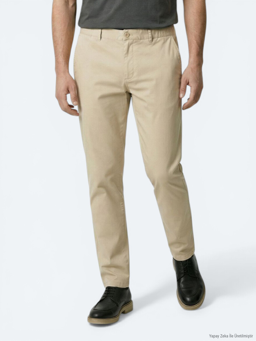 Yağ Yeşili Dokuma Jogging Fit Casual Pamuk Karışımlı Pantolon - 3