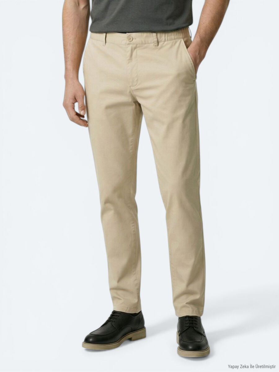 Yağ Yeşili Dokuma Jogging Fit Casual Pamuk Karışımlı Pantolon - 4