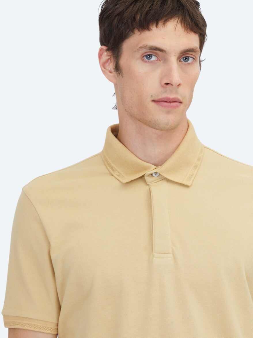 Yağ Yeşili Düz %100 Pamuk T-Shirt - 3