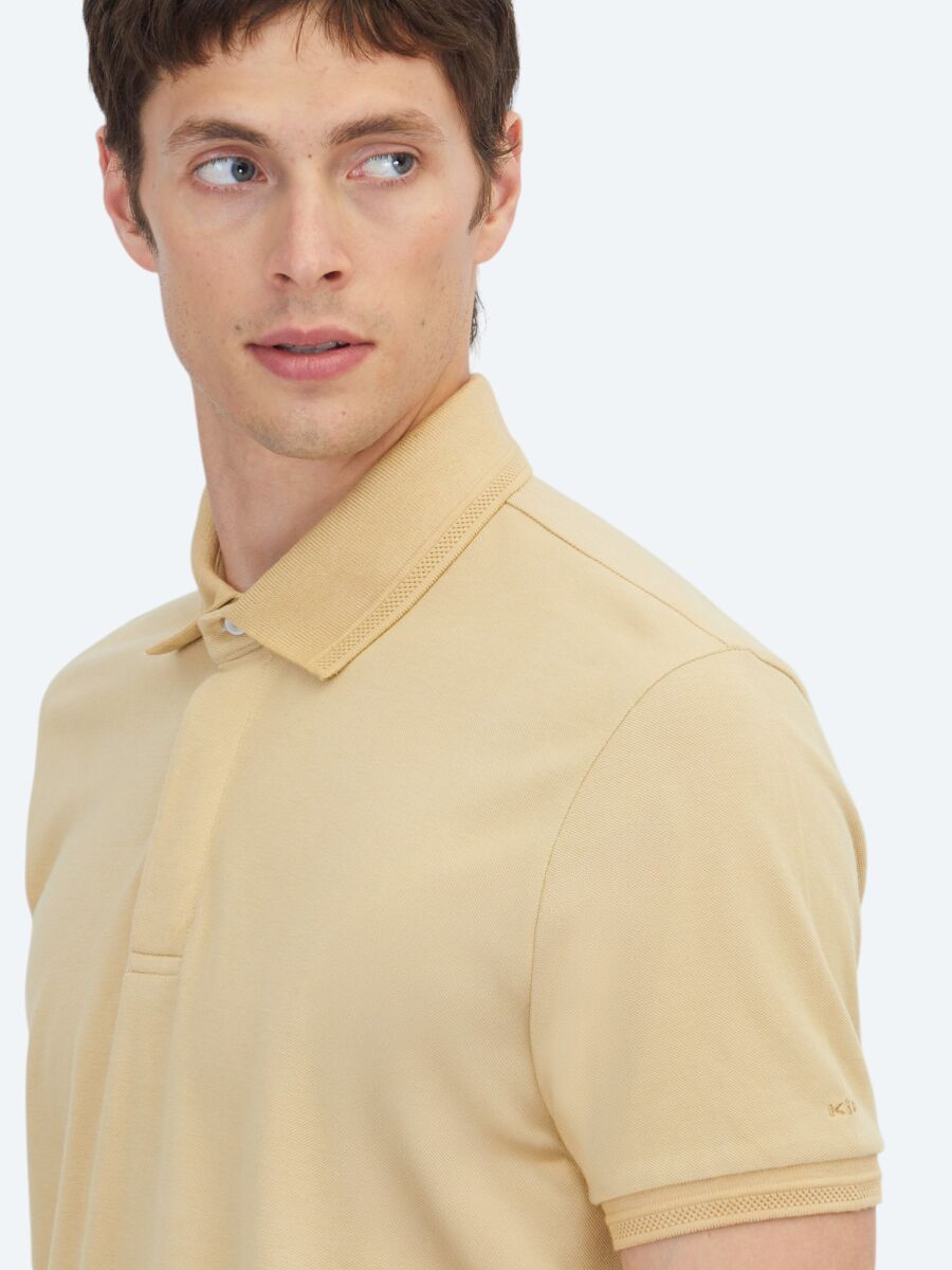 Yağ Yeşili Düz %100 Pamuk T-Shirt - 4