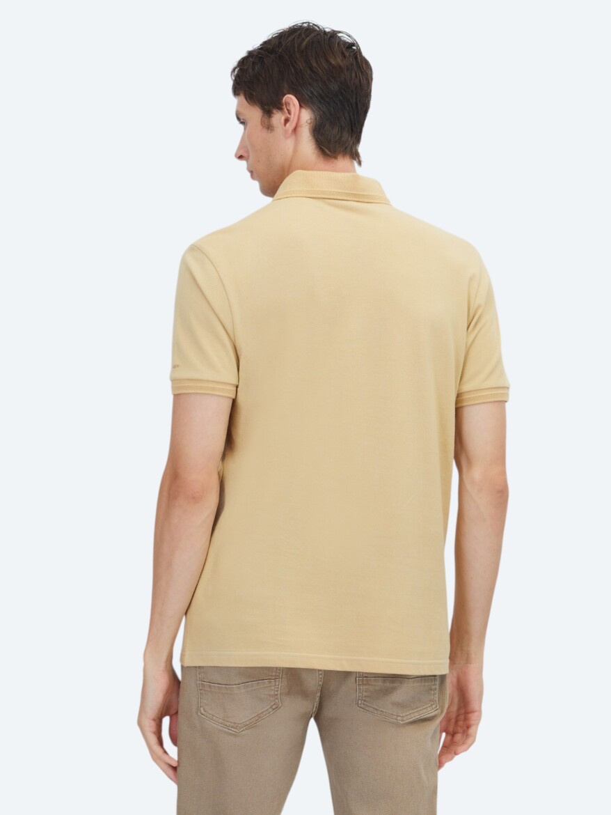 Yağ Yeşili Düz %100 Pamuk T-Shirt - 6