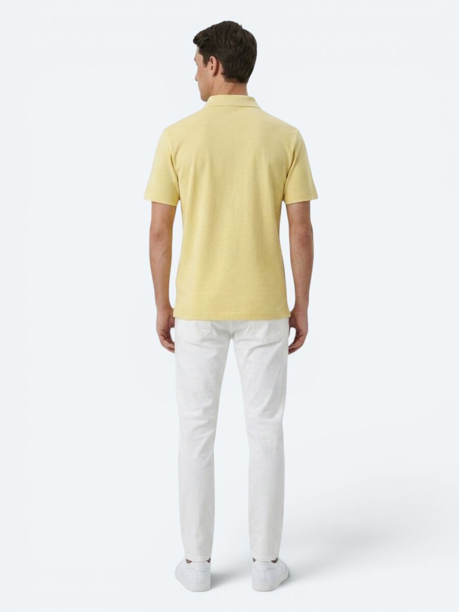 Yağ Yeşili Düz Pamuk Karışımlı T-Shirt - 5