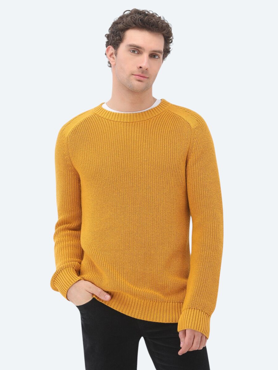 Yellow Knitwear Sweatshirt - 1