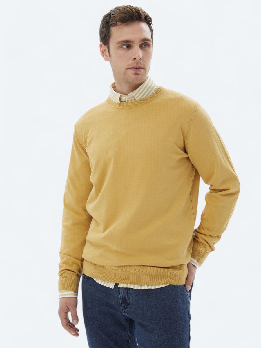 Yellow Knitwear Sweatshirt - 1