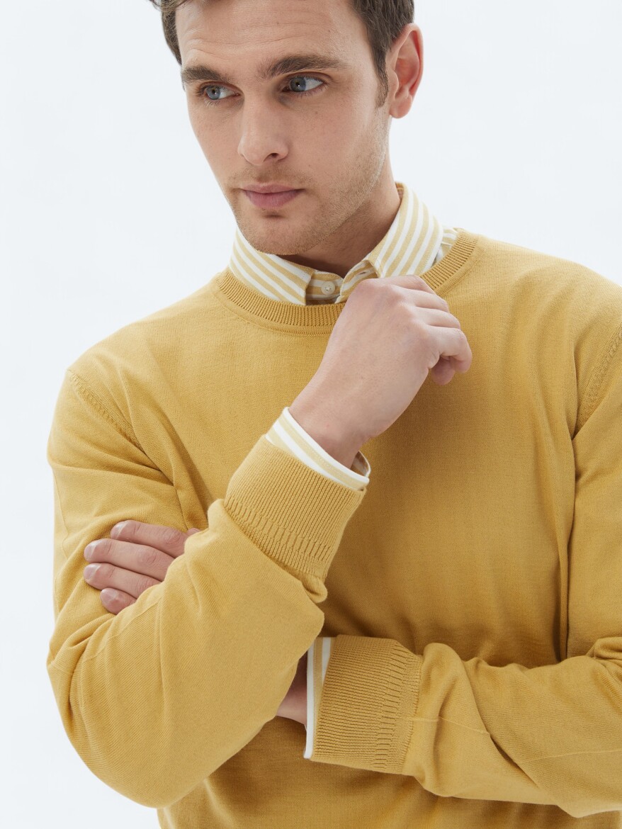 Yellow Knitwear Sweatshirt - 3