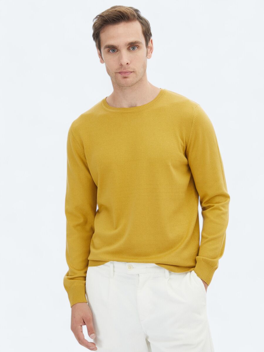 Yellow Knitwear Sweatshirt - 1