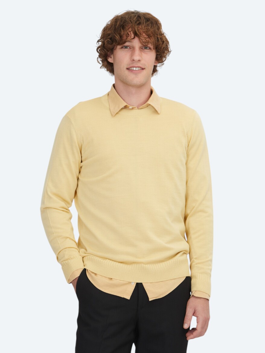 Yellow Knitwear Sweatshirt 
