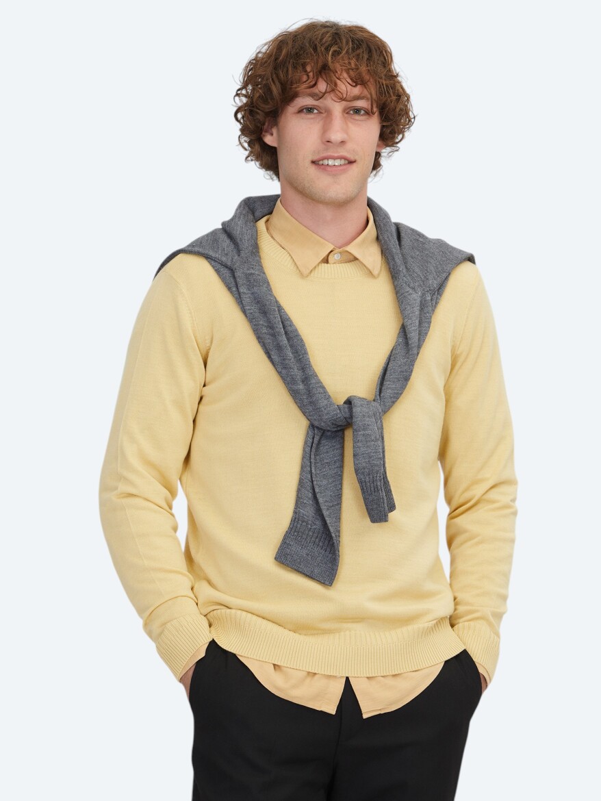 Yellow Knitwear Sweatshirt - 3