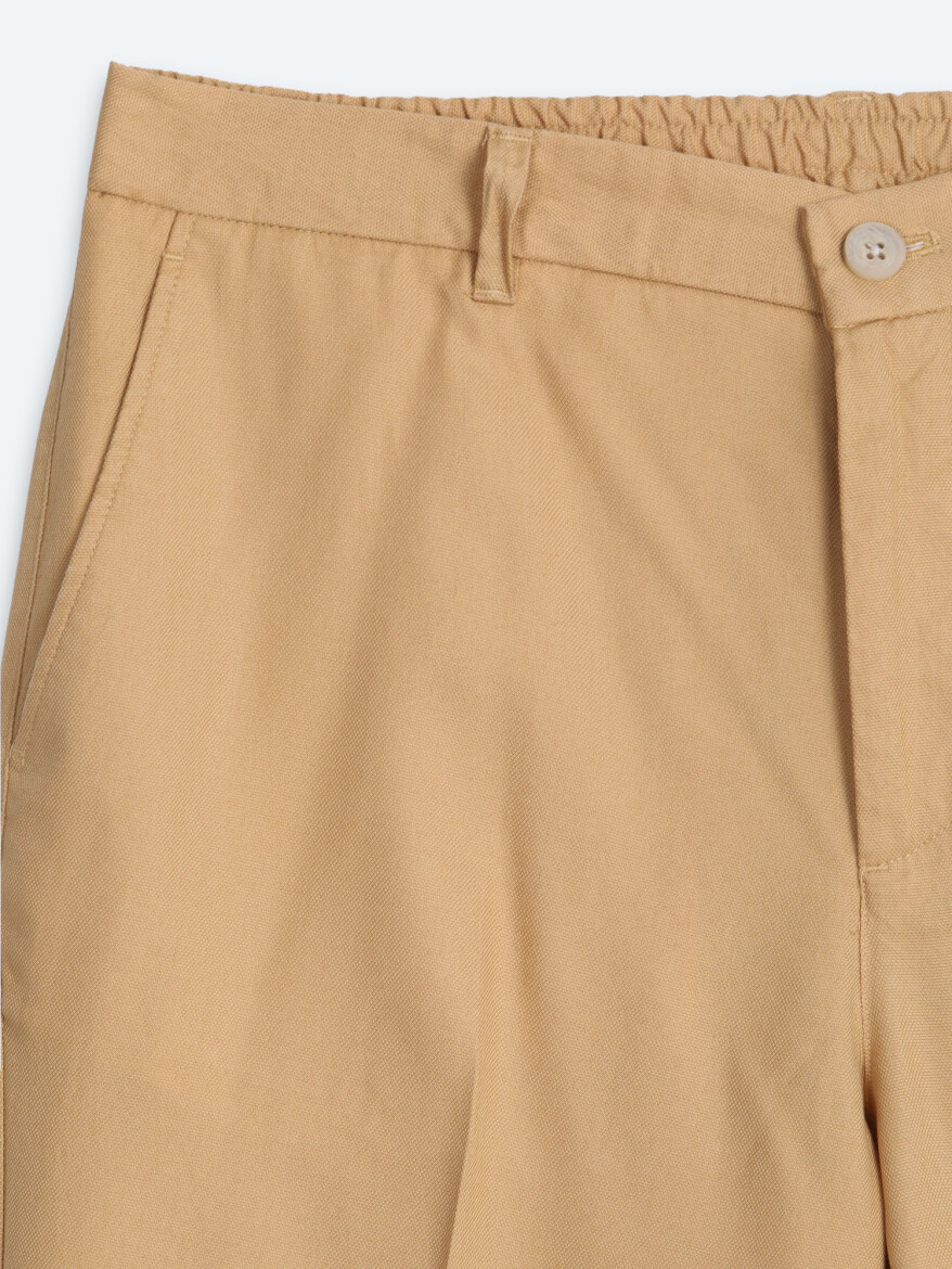 Yellow Material Jogging Fit Casual Trousers - 7