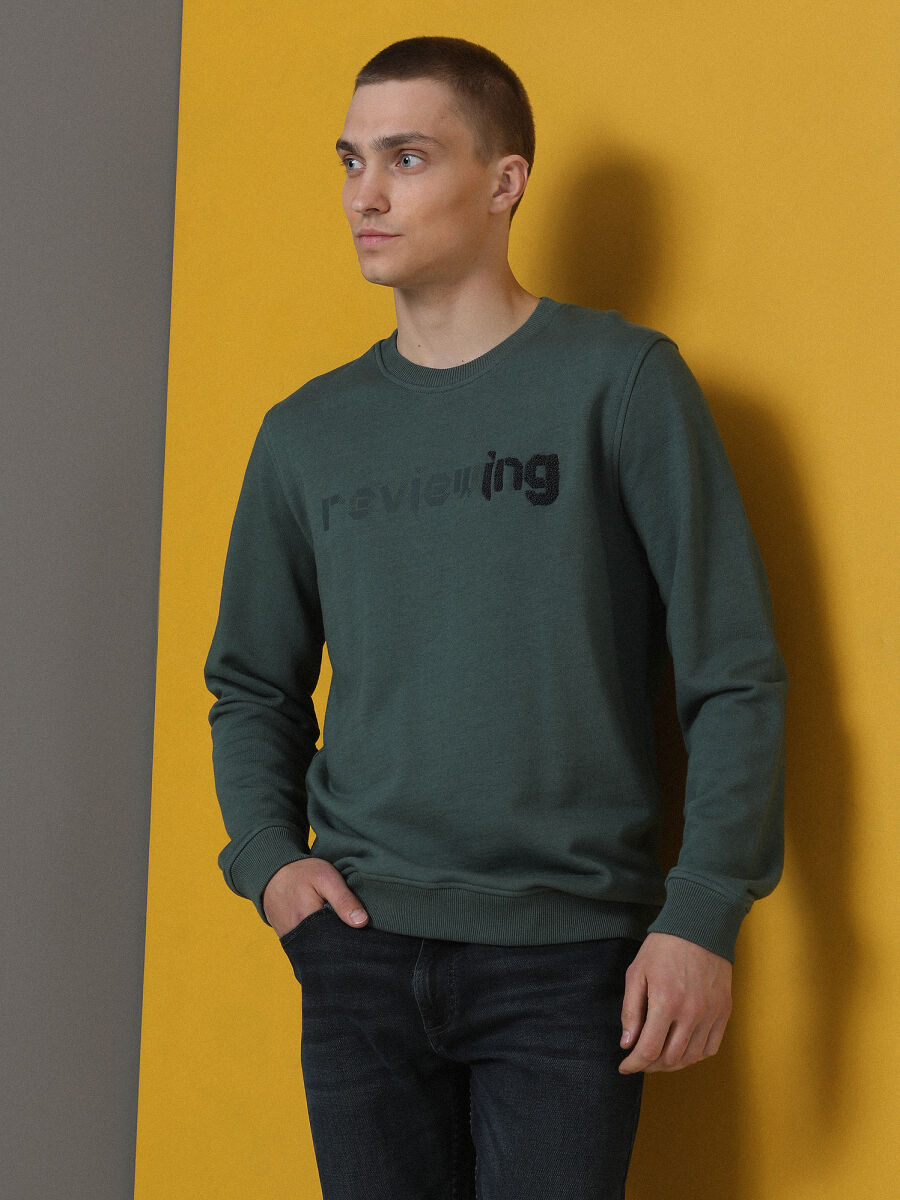 Yeşil Baskılı Sweatshırt - 2