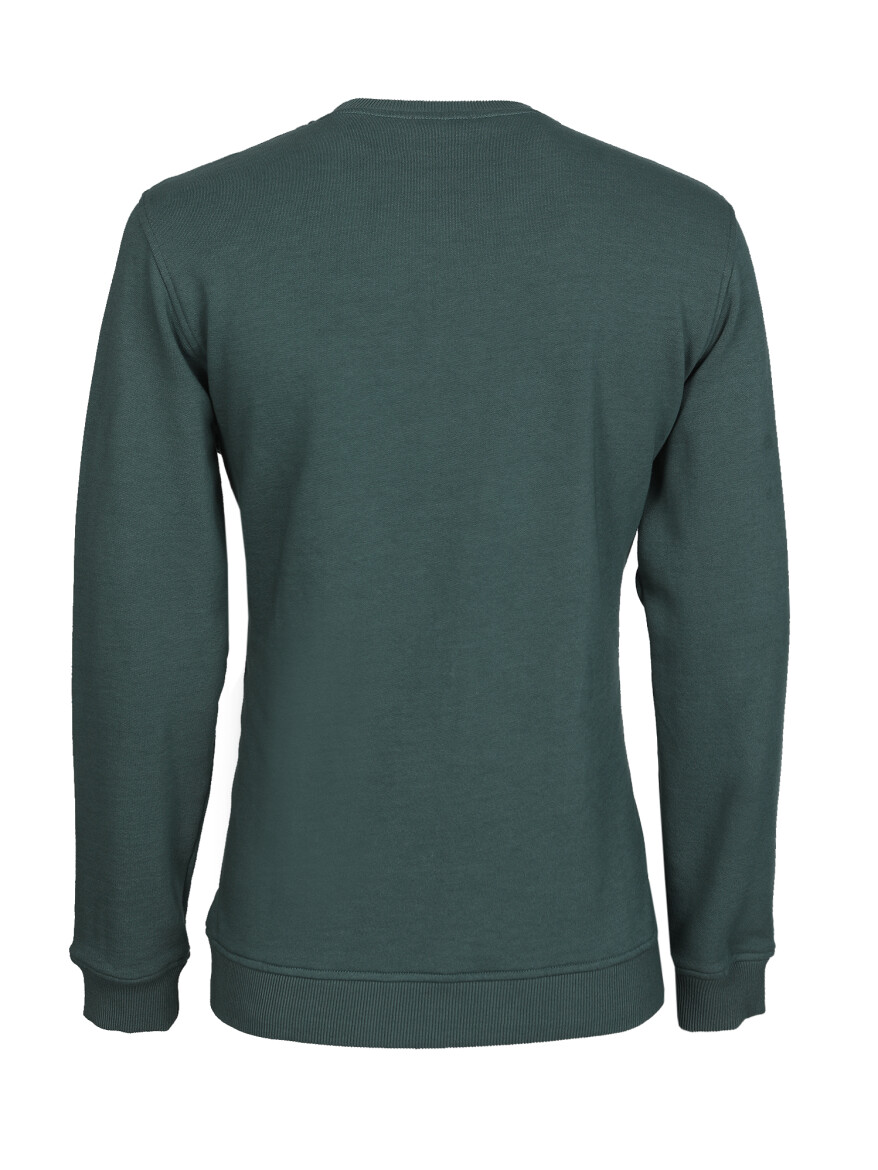 Yeşil Baskılı Sweatshırt - 5