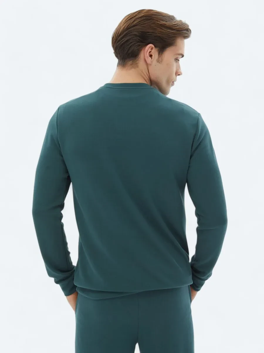 Yeşil Bisiklet Yaka Sweatshırt - 6