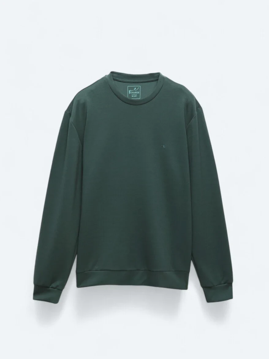 Yeşil Bisiklet Yaka Sweatshırt - 7