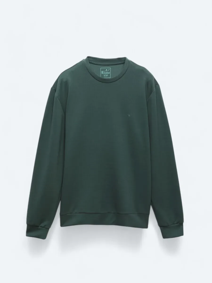 Yeşil Bisiklet Yaka Sweatshırt - 7