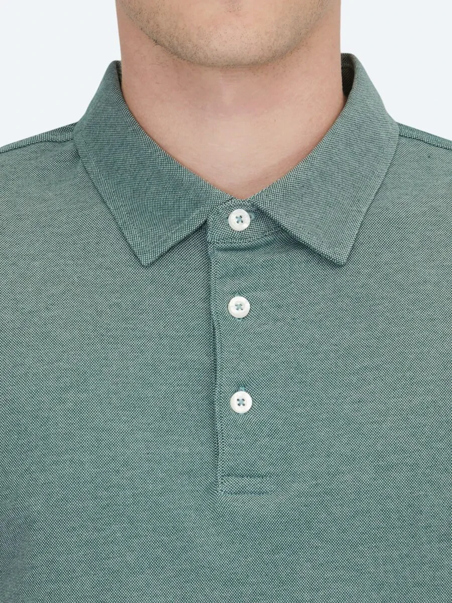 Yeşil Polo Yaka Pamuk Karışımlı T-Shirt - 4