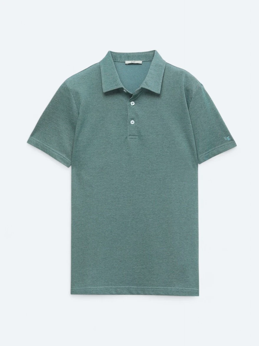 Yeşil Polo Yaka Pamuk Karışımlı T-Shirt - 6