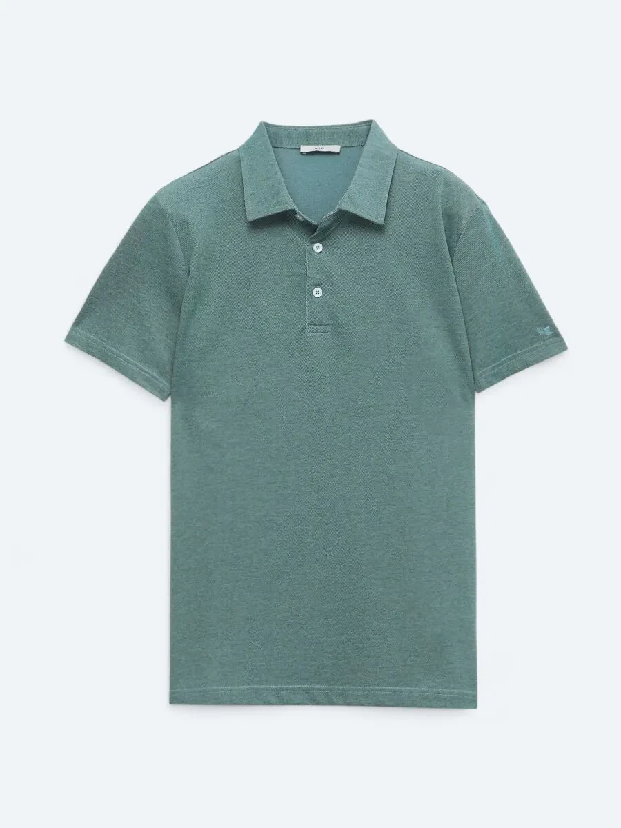 Yeşil Polo Yaka Pamuk Karışımlı T-Shirt - 6