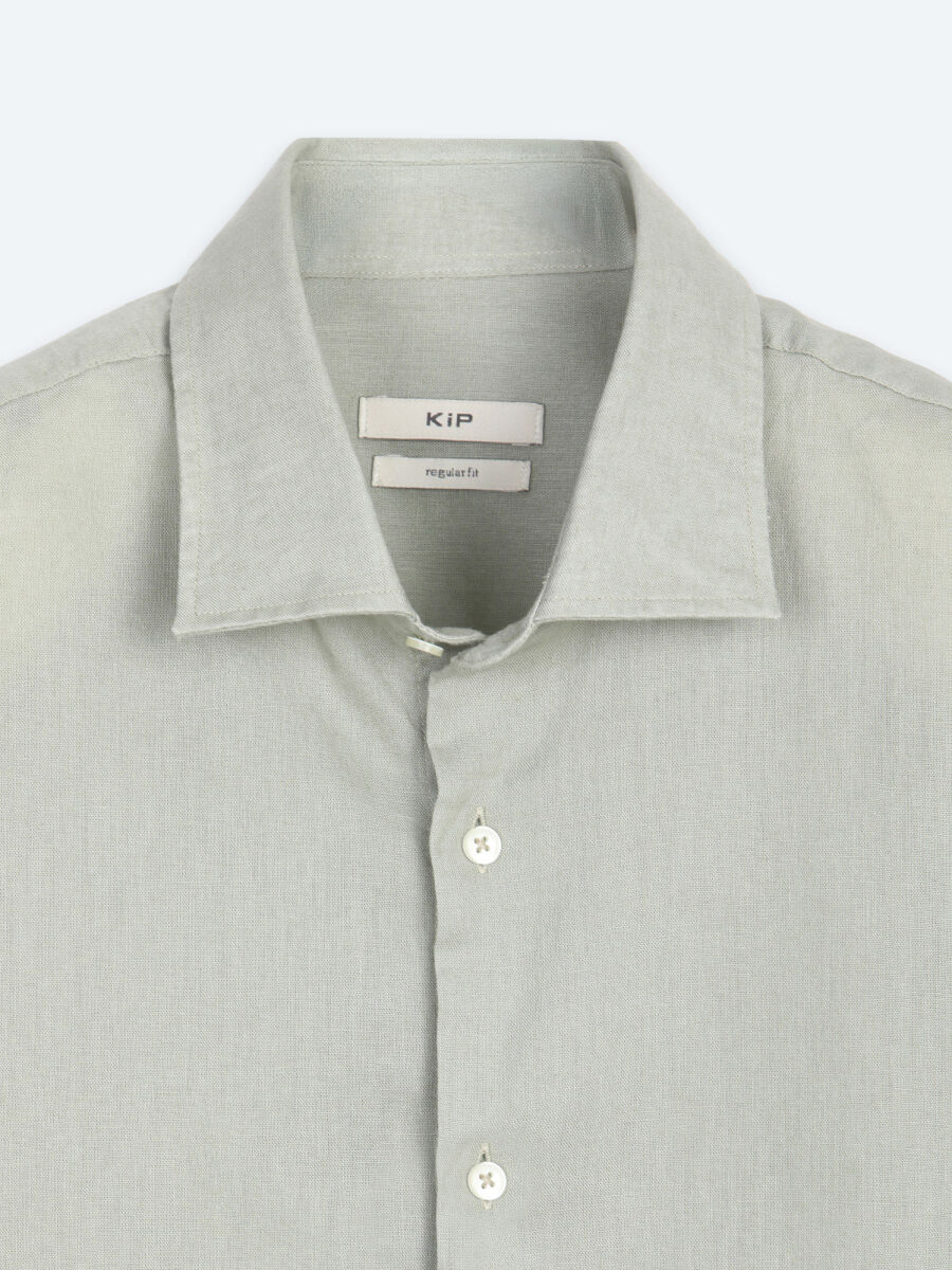 Yeşil Regular Fit Uzun Dokuma Casual Pamuk Karışımlı Gömlek - 8